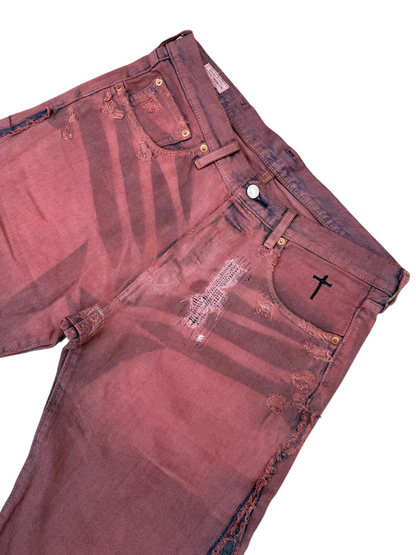 "RED WASHED" JORTS
